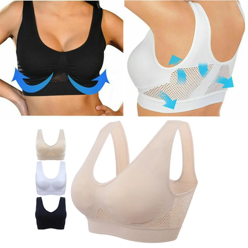 

Breathable Air Permeable Summer Sport Yoga Wireless Bra Gym Fitness Athletic Running Sport Tops Underwear Workout Vest Tank New