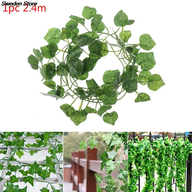 1pcs Artificial Fake Hanging Vine Plant Leaves Garland Home Garden Wall  Decoration Green -  Sweden