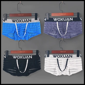 

Men Underwear/Man Sexy Thin Transparent Seamless Boxers Shorts Underpants/Gay See Inner Breathable Trunks