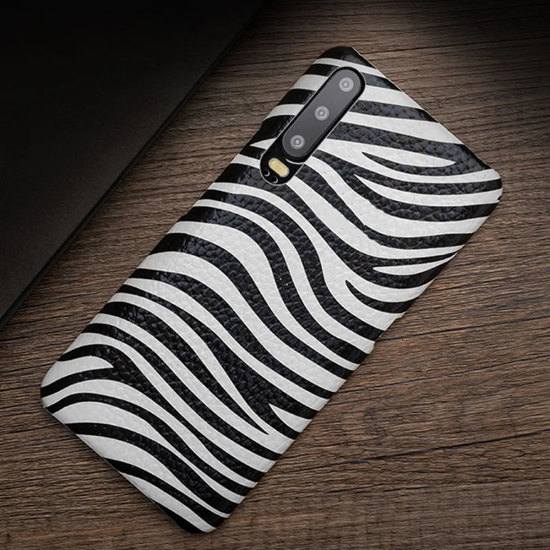 Cowhide Phone Case for Huawei P20 P30 lite Mate 20 30 Pro Y6 Y9 2018 P Smart 2019 Zebra texture For Honor 7A 7X 8 9 10 | Мобильные