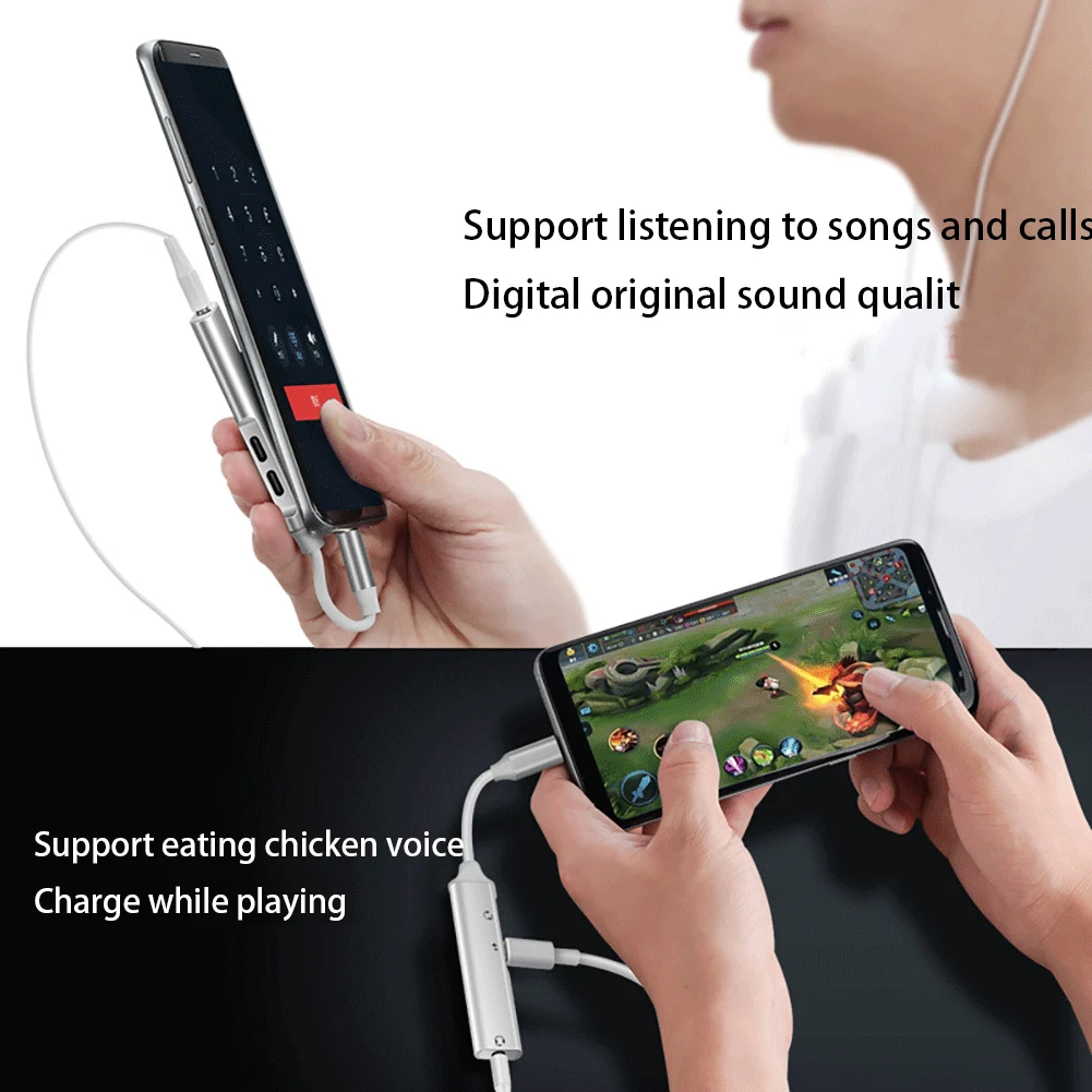 3 in 1 USB C to 3 5mm audio adapter USB Type C to 3 5mm USB C Headphone Jack Dongle and Charging Adapter for Macbook Laptop