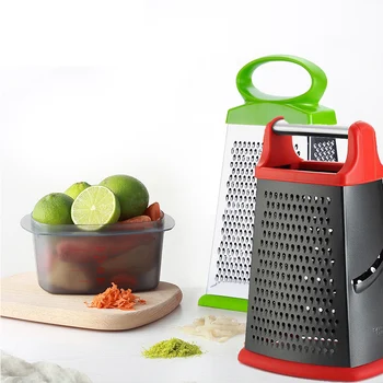 

Stainless Steel Grater Vegetable Slicers Gadgets Sharp Blade Potato Shredder Four-side Grater Easy To Clean Kitchen Supplies