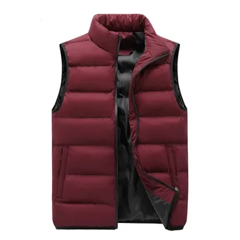 

5XL Warm Vest For Mens Winter Jacket Sleeveless Plus Size Tops Down Vest Waistcoat 2019 Wholesale Black Red