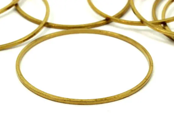 

....24 pcs Raw Brass Rings..sz (35x1 mm) -1087..