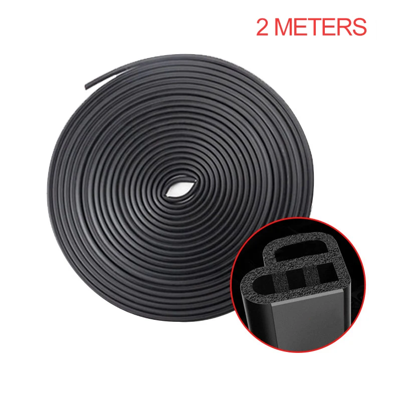 Auto Door Rubber Seal Strip L-type Double Layer Sealing Adhesive Stickers Noise Insulation Weatherstrip Car Interior Accessories 2
