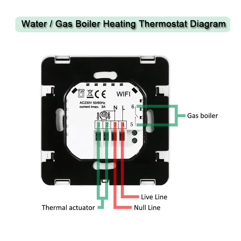 Thermostat for Electric/Water/Gas Boiler Floor Heating Temperature Controller Digital Thermostat by Manual Operation 16A/3A