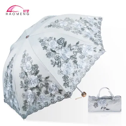 Umbrella E Цветочные Розовые Солнцезащитные Зонтики с вышивкой и защитой от УФ-лучей, кружевные зонтики для взрослых и женщин, прозрачные танцевальные зонтики для взрослых QZH119 - Цвет: Umbrella E