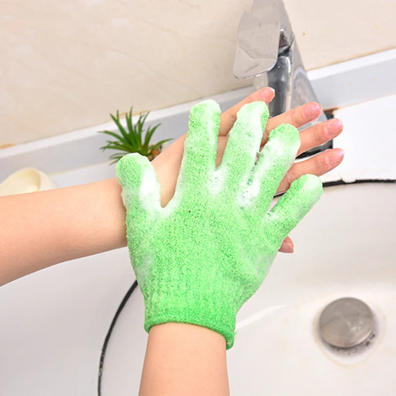 1pc Shower Peeling Exfoliating Mitt Scrub Glove Back Skid Resistance Body Massage Sponge Wash Skin Moisturizing Spa Bath Glove