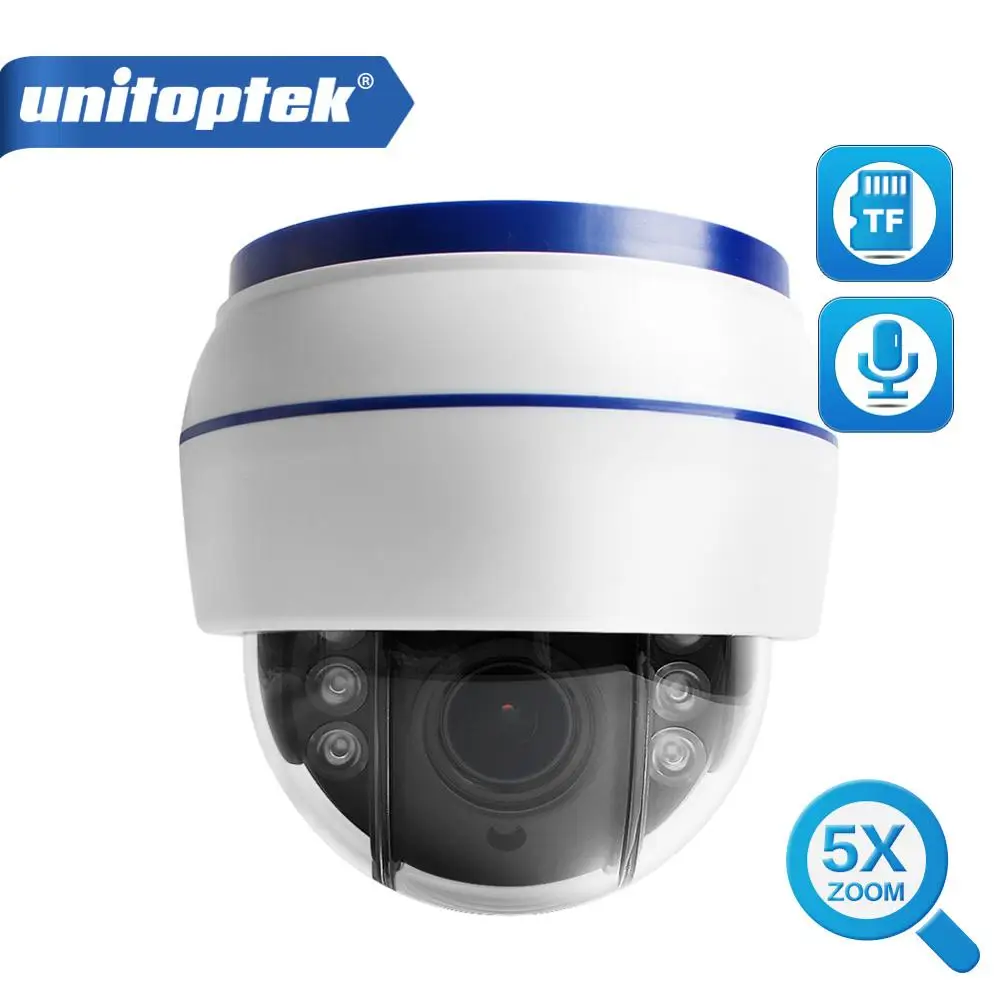 Беспроводная скоростная купольная PTZ ip-камера Wifi HD 1080P 2MP с автофокусом 5X Zoom 2,7-13,5 мм внутренняя аудио sd-карта IR Night Onvif P2P
