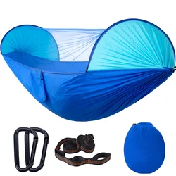 Hamac Double en Nylon à moustiquaire, facile à assortir, ouverture rapide et automatique, pour l'extérieur, Camping, Parachute 