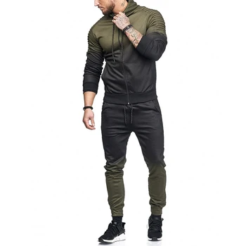 

2020 autumn and winter new men's casual sports suit hot style male gradient stripe suit men's suit