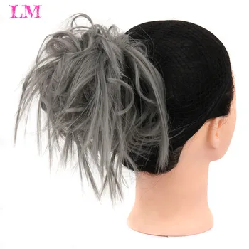 

Messy Hair Bun for Women Chignon Scrunchie Elastic Band Updo Hairpiece High Temperture Synthetic Fiber Natural Cover Chignon Bun