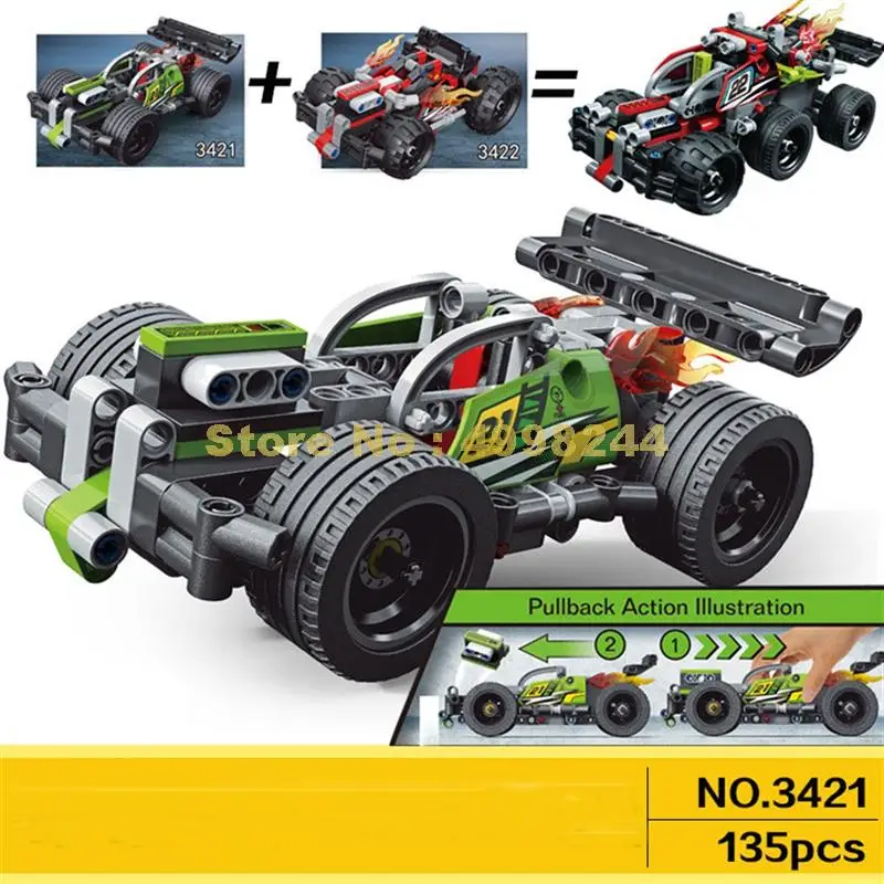 

3421-3422 274pcs technic whack bash racer pullback car building block Bricks Toy