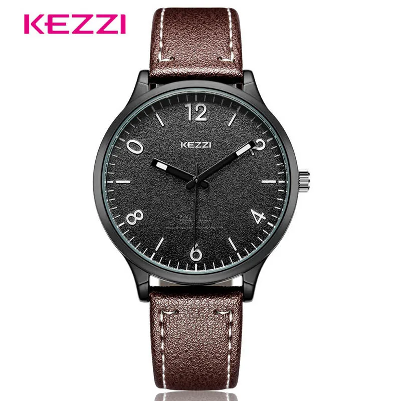 

KEZZI Women Quartz Watch Fashion Casual Thin Student Watches Waterproof Leather Wristwatch Simple Damenuhren