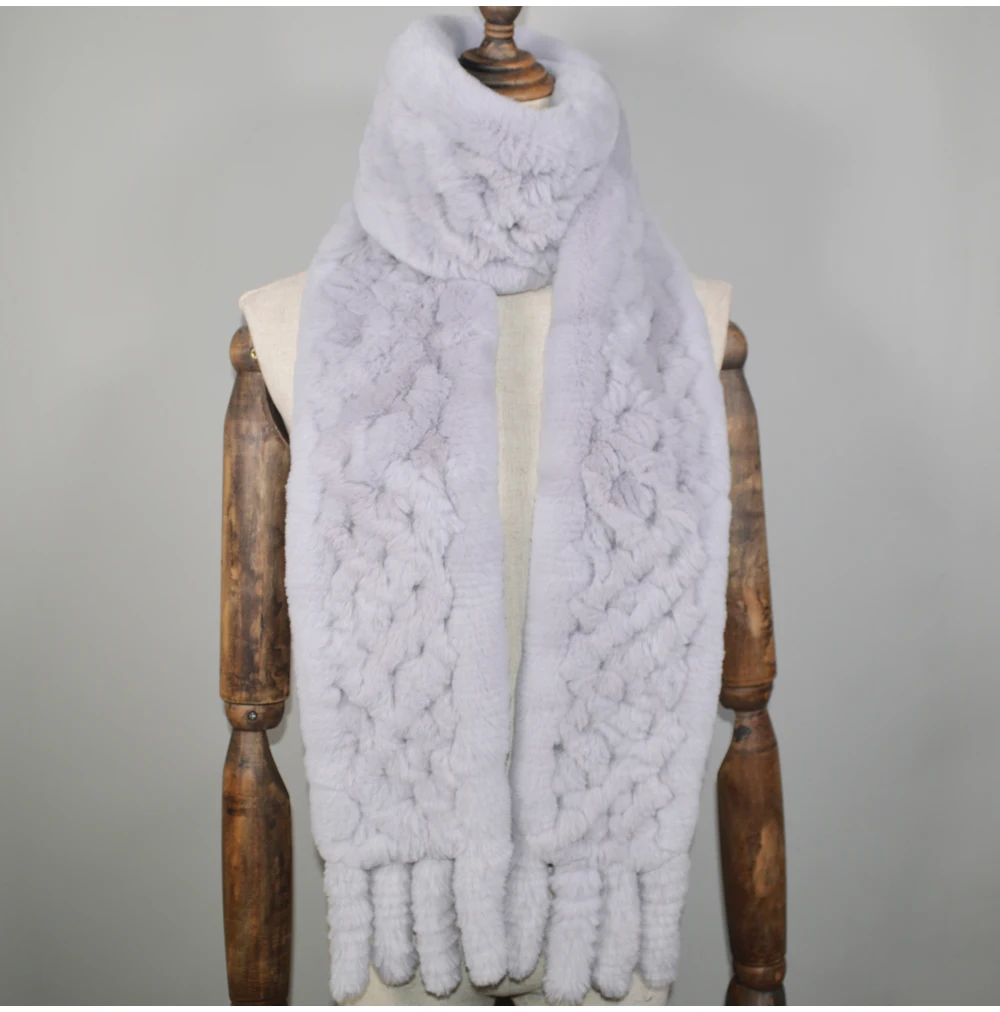 Длинный стильный женский зимний настоящий шарф из меха кролика рекс натуральный шарф из меха кролика рекс s брендовый вязаный шарф из меха кролика рекс