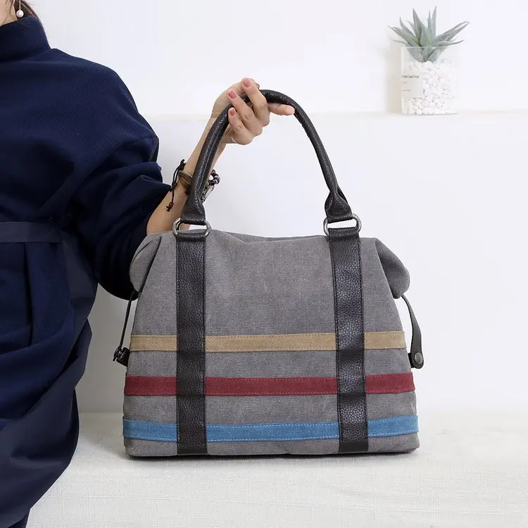 

Canvas Bag WOMEN'S Bag 2020 Middle-aged Mom Diaper Bag Large Capacity Retro Versatile Literature And Art Portable Shoulder Bag B