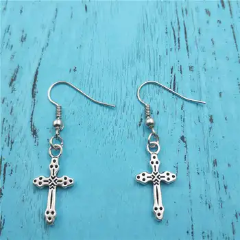 

Jesus Cross Charm Creative Earrings,Vintage Fashion Jewelry Women Christmas Birthday Gifts Accessories Pendants Zinc Alloy