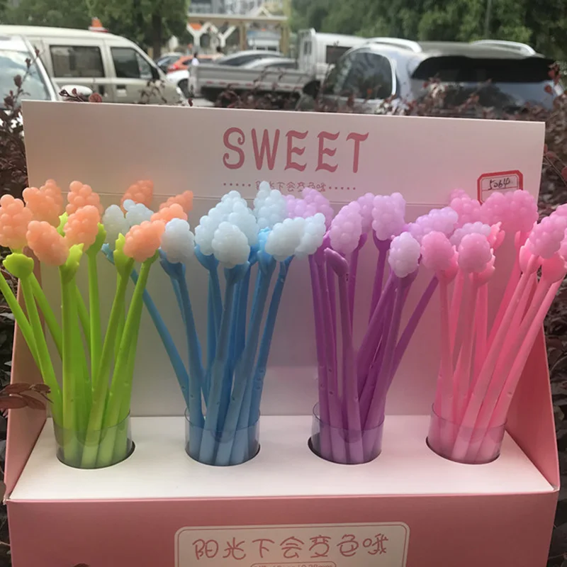 

Kawaii 0.38mm Gel Pen Creative Discolor Grape Gel Pen Novelty Fruit Neutral Pen For Kids Girls Gift School Supplies Stationery