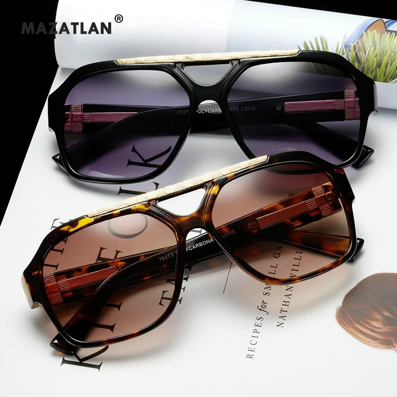 

Double Beam Oversized Brand Sunglasses Men Women Metal Square Driving Fishing Goggles Fashion Glasses Gafas De Sol UV400