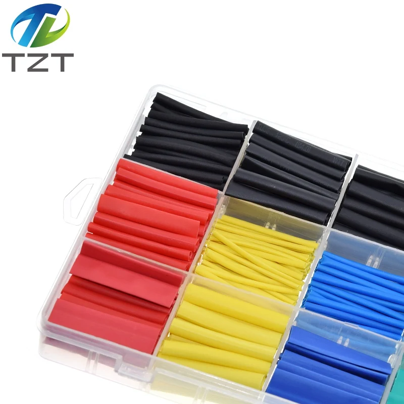 Heat Shrink Tubing Insulation Shrinkable Tube Polyolefin 2:1 Ratio Wrap Wire Cable Sleeve Kit 530pcs