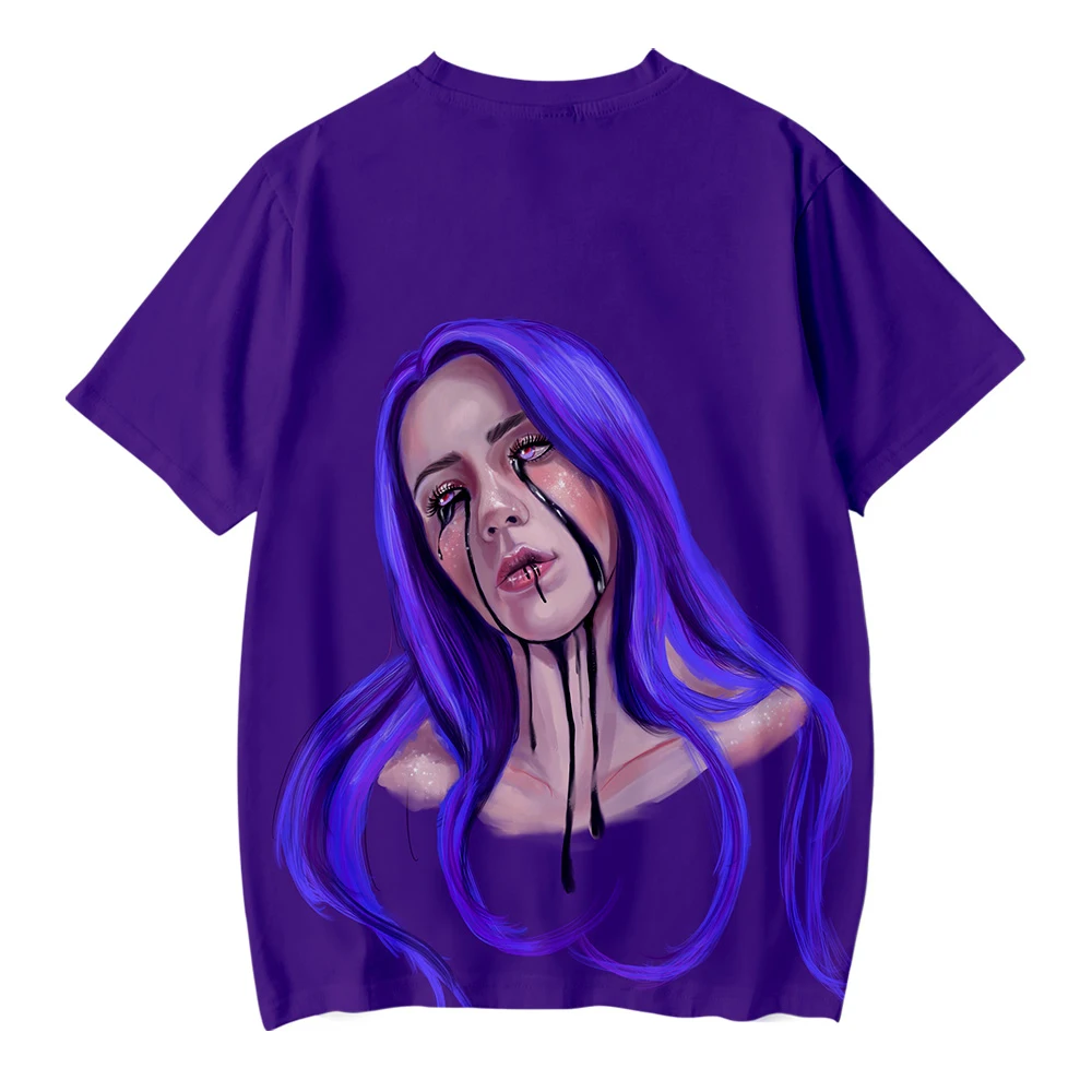 Детская футболка Billie Eilish/футболки с 3D принтом для маленьких мальчиков и девочек летние футболки с короткими рукавами футболки унисекс, Детский костюм