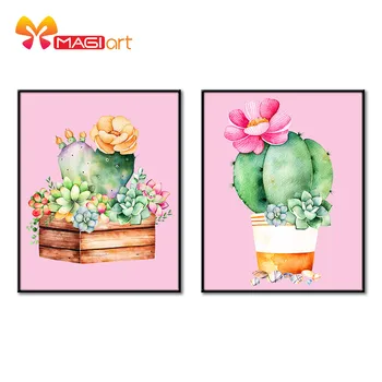 

Cross stitch kits Embroidery needlework sets 11CT water soluble canvas patterns 14CT Floral style succulents bloom-NCMF207