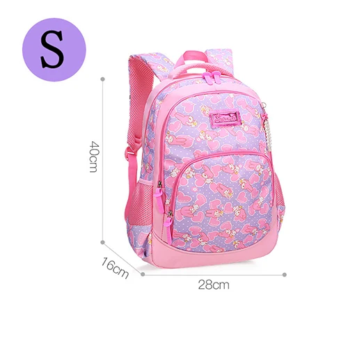 Small Purple Новые детские школьные сумки для девочек, водонепроницаемые Рюкзаки с мультяшным принтом, Детская сумка для книг, ранец, рюкзак Mochila - Цвет: Small Purple
