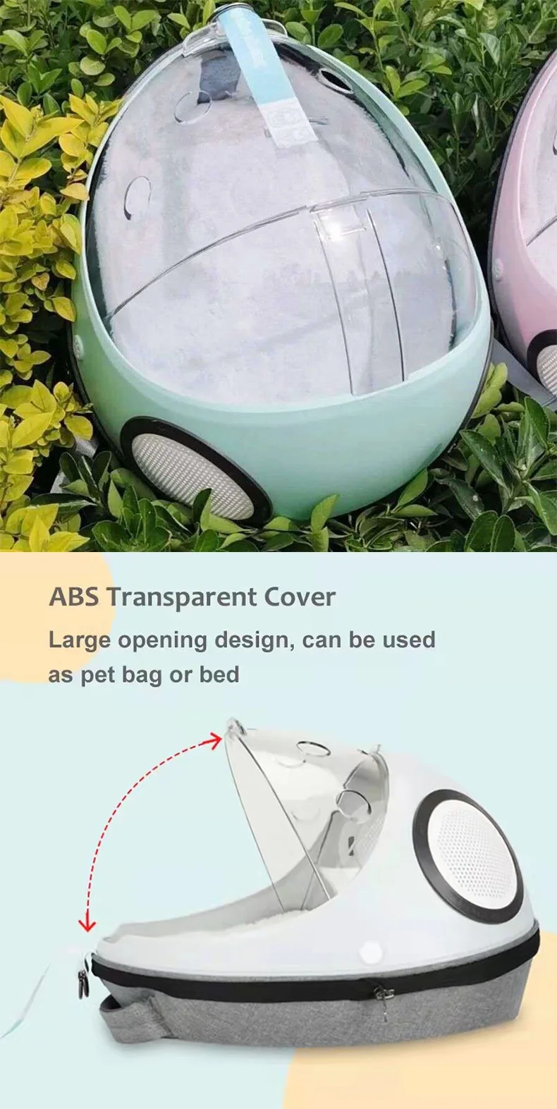 Breathable cat backpack for travel – pet carrier bag for cats and small dogs with kennel and carrying straps