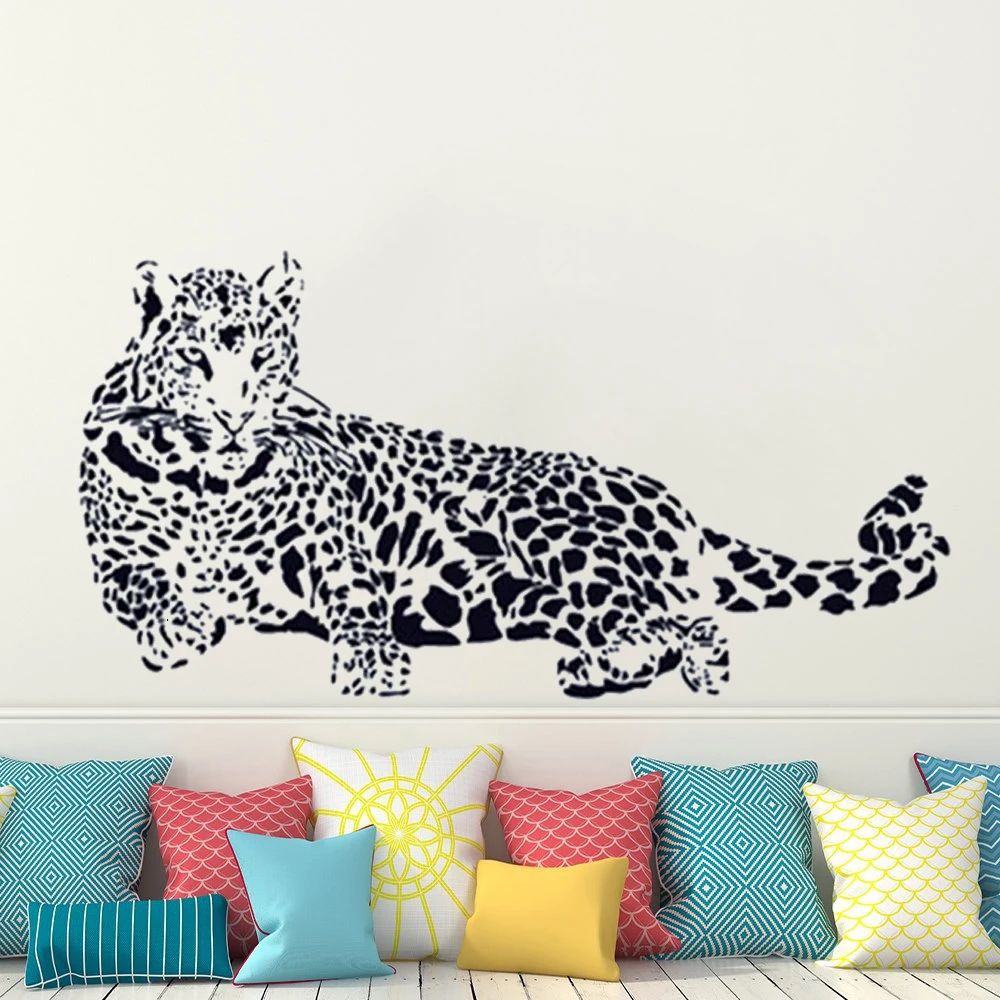 

Cheetah Wall Stickers Leopard 3D Removable Vinyl Animal Decals Home Murals Bedroom Livingroom Decoration Poster HJ0491