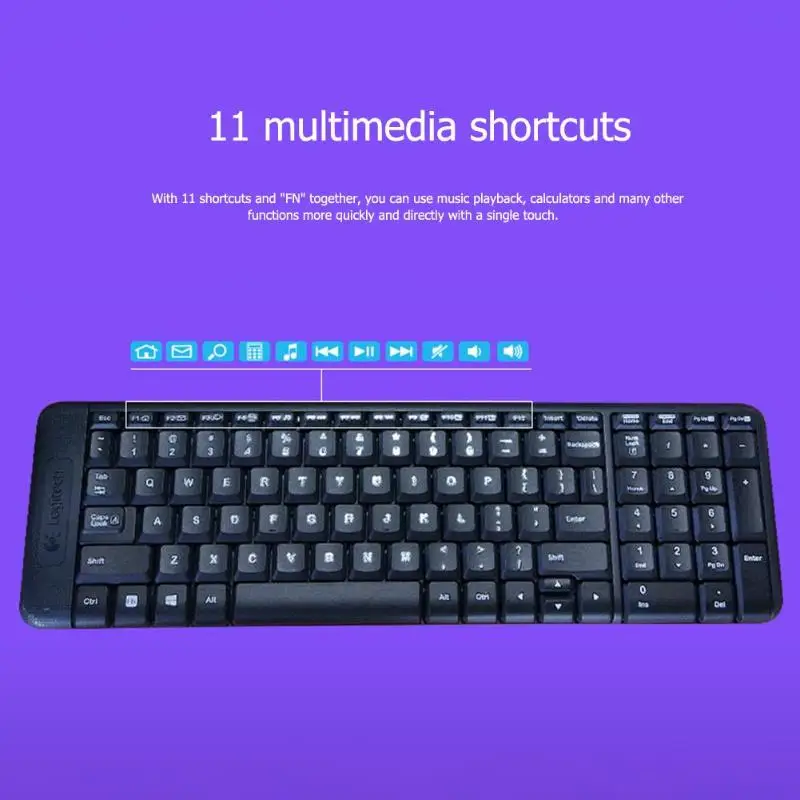 Комплект беспроводной клавиатуры и мыши logitech MK220, 104 клавиш, беспроводная клавиатура, 1000 точек/дюйм, мышь, usb-приемник, набор подключи и работай для работы
