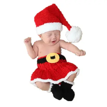 

Christmas Hat Set Crochet Outfits Baby Photo Prop Newborn Photography Props Baby