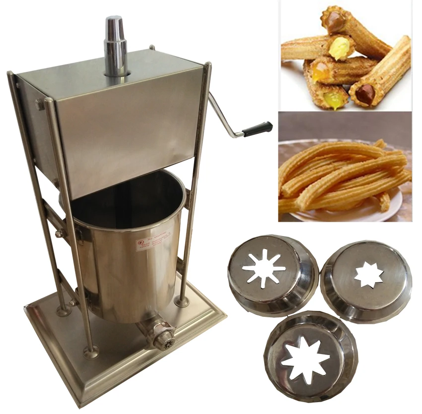 

Free shipping Churros Machine Manual Operation Stainless Steel Churro Maker Capacity 3 Liters Brand New