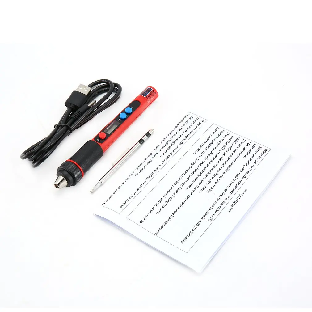 

PX-988 5V 10W USB LED Digital Temperature Adjustable Internal Heating Electric Soldering Iron Tools Kits with Soldering Tips