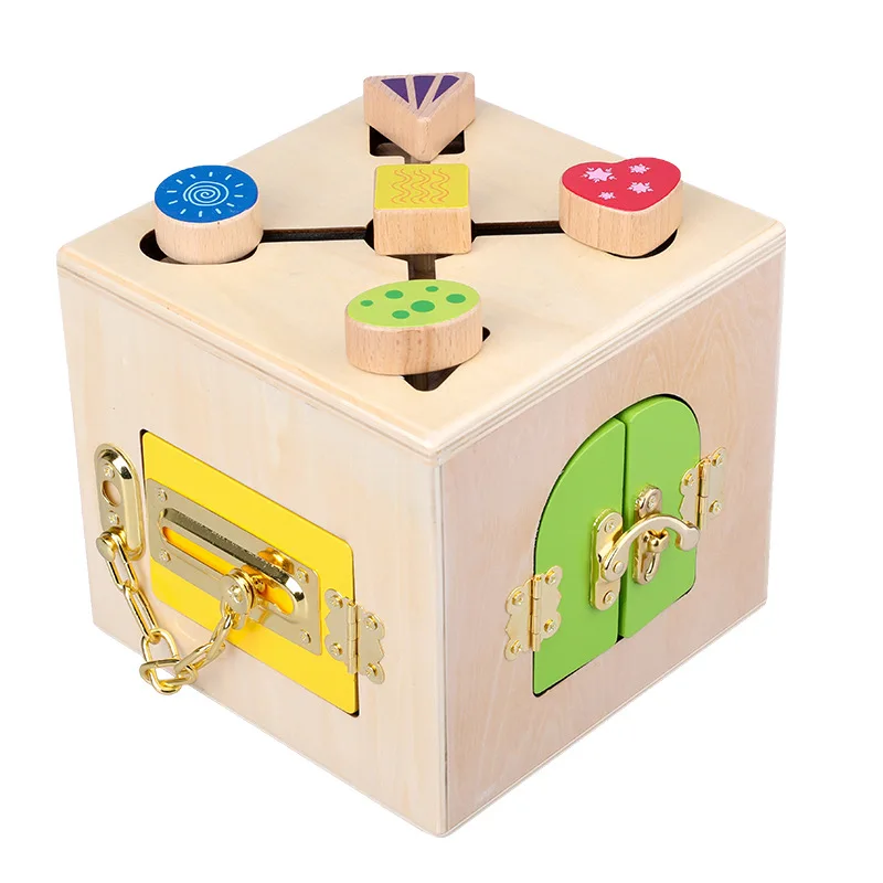 

ENLIGHTEN Teaching Aids Early Education ENLIGHTEN Child Lock Game Educational Force Hand-Eye Coordination wan ju suo Montessori