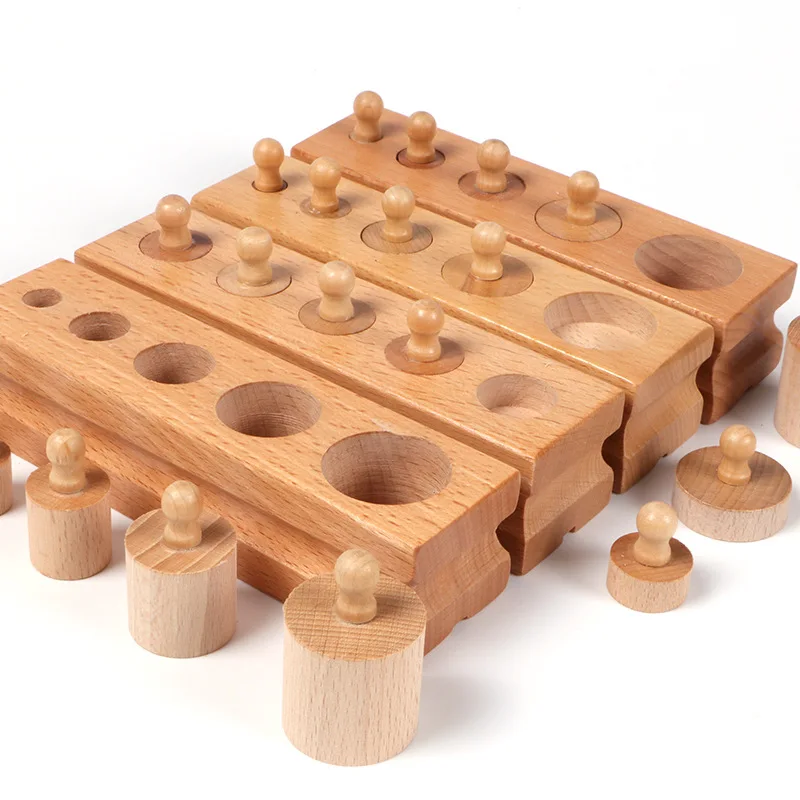 

Building Blocks Montessori Teaching Aids Socket Cylinder Educational ENLIGHTEN Sensory Teaching Aids Kindergarten Early Childhoo