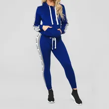 Спортивный костюм, женский комплект, женские толстовки с капюшоном и штаны, Модный женский повседневный комплект в полоску на молнии с длинным рукавом, спортивный топ+ длинные штаны, комплект#3