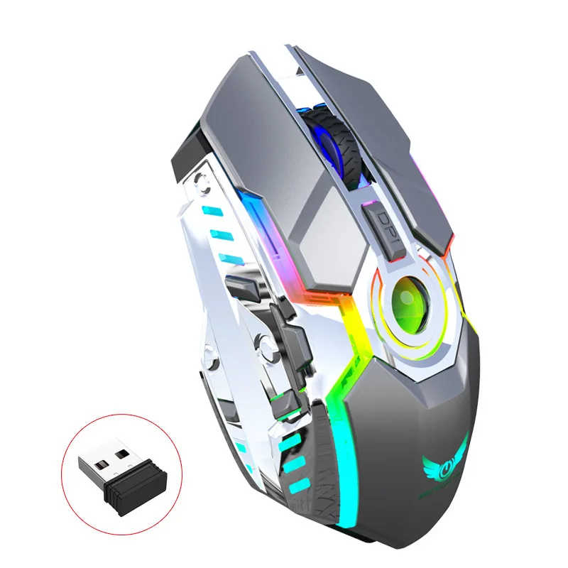 Colorful Luminous Game Mouse 2.4G Rechargeable Wireless Mouse with Built-in 600mA 