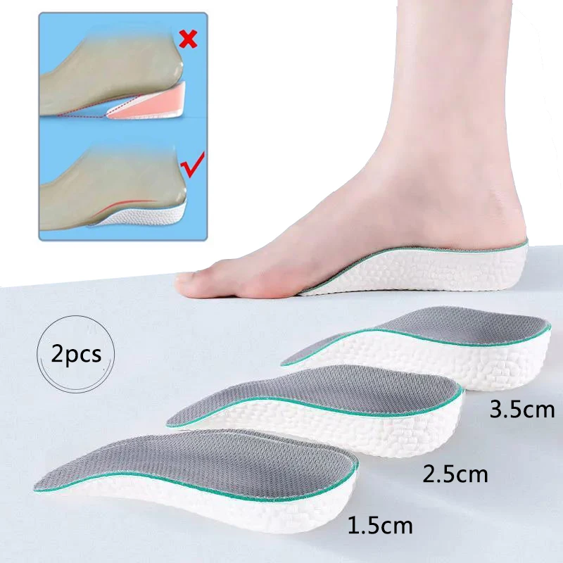 

EVA Memory Foam Height Increased Insoles Heel Pad Invisible Shoe Inserts Heighten Increase Half Insole Foot Care Shoes Cushion