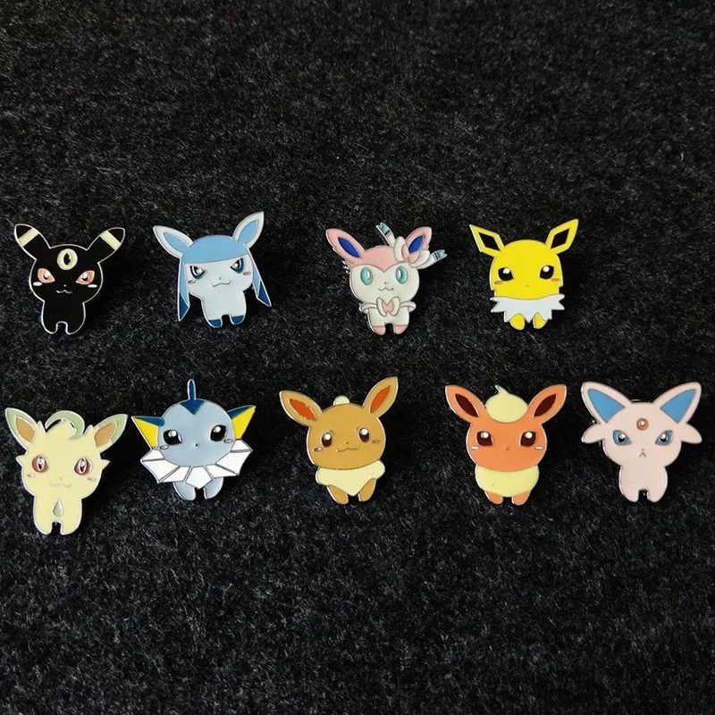 Pokemon Flareon, броши для женщин и девочек, металлическая Милая шаль, булавка для мужчин, мультяшная брошь в стиле аниме, аксессуары Broszka, винтажный значок на булавке