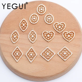 

YEGUI M718,jewelry accessories,18k gold plated,0.3 microns,diy pendants,handmade,zircon,jewelry making,diy earrings,10pcs/lot