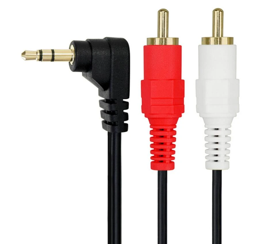 Lbsc 1 5m 5ft 3 5mm 1 8 Stereo Right Angle Male Plug To 2 Rca Male Audio Cable Cord Computer Cables Connectors Aliexpress