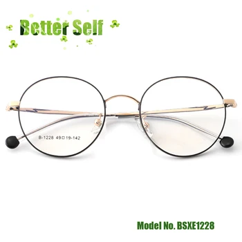 

Wide Gold Brim Spectacles BSXE1228 Equip High Myopia Lens Quality Metal Retro Glasses Frame Literary Men Women Frame