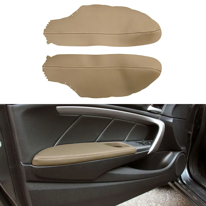 2*Black Leather Front Door Panels Armrest Cover For Honda ACCORD Coupe 2008-2012 Brand New And High Quality