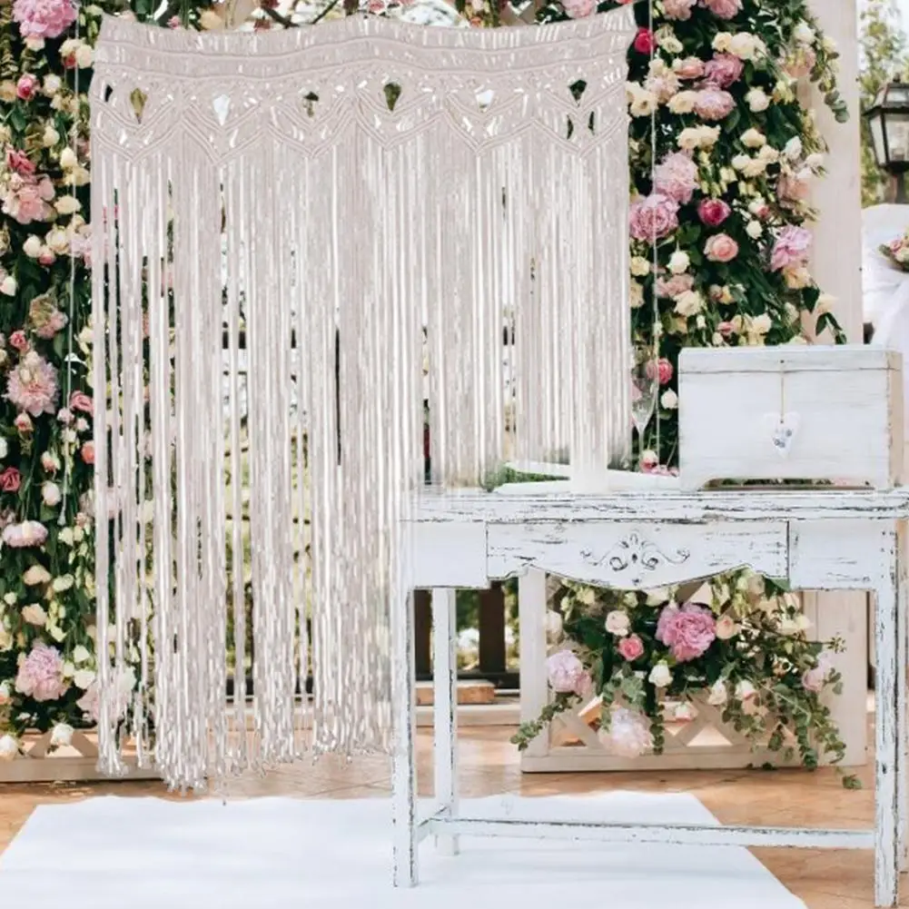 

High Quality For Boho Macrame Wall Hanging Curtain Cotton Handmade Tapestry Wall Art For Home Wedding Decor