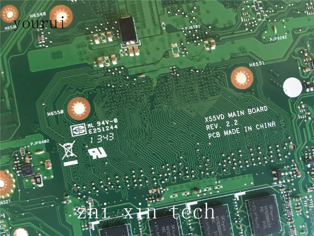 Yourui para Asus X55v X55vd Placa-mãe do Portátil Rev 2.2 Ddr3 com 2gb Ram Teste de Memória ok 100% Original Placa-mãe para notebook - Imagem 2