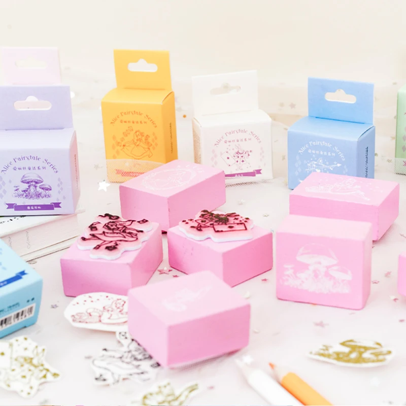 

Vintage Alice in fairy tales wood stamp DIY craft wooden rubber stamps for scrapbooking stationery scrapbooking standard stamp