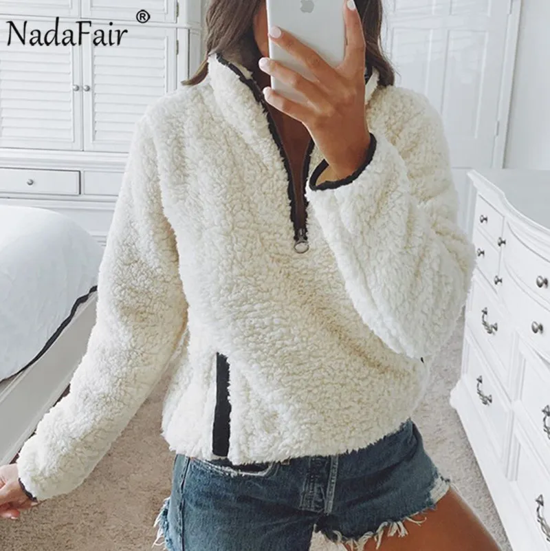 Pаспродажа Nadafair 2019, зимний пушистый свитер, Повседневный, флисовый, теплый, негабаритный, свитер для женщин, Fuax, меховые пуловеры, зимнее пальто, женские...