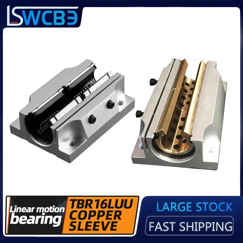 

Lengthened linear motion bearing box-type slider Open type linear optical axis sliding bearing TBR16, lengthened copper sleeve