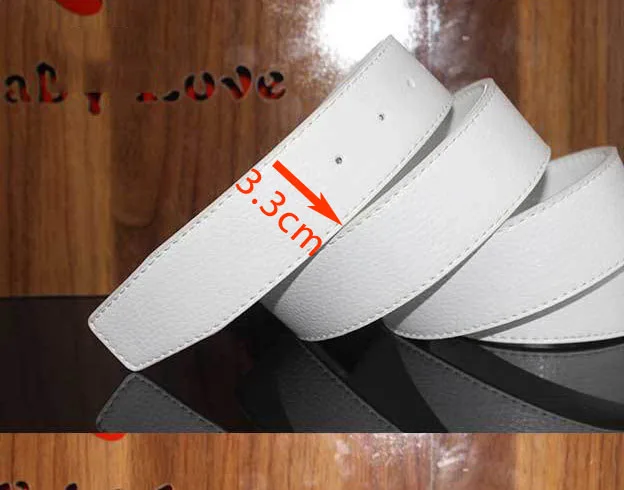 3.3White Deepeel, 1 шт., 3,3-3,7 см* 105 см-125 см, мужской кожаный ремень без пряжки, мужское украшение, Простой повседневный ремень для брюк YK636 - Цвет: 3.3White