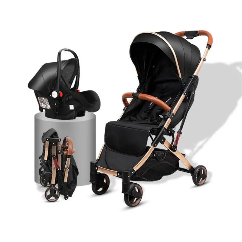  lightweight stroller with car seat 3 in 1 baby stroller Portable newborn carriage hand push umbrell